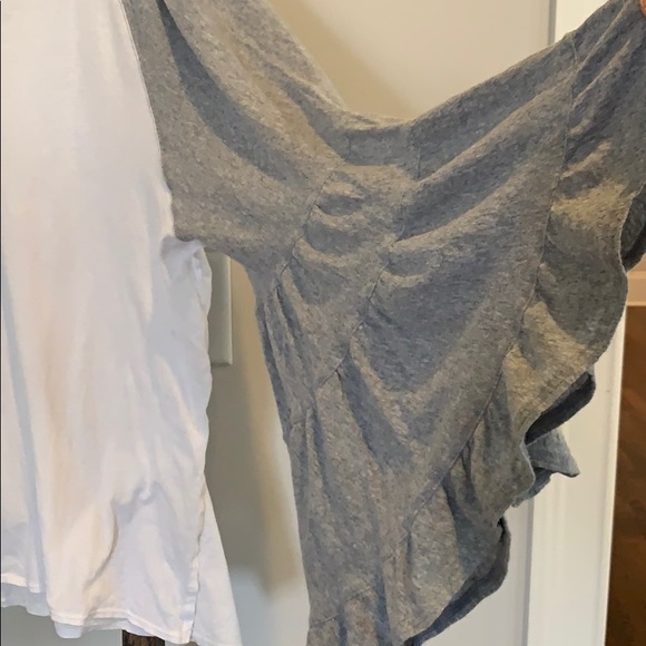 Free People Ruffle Sleeve Baseball Tee-size Large - Picture 2 of 4